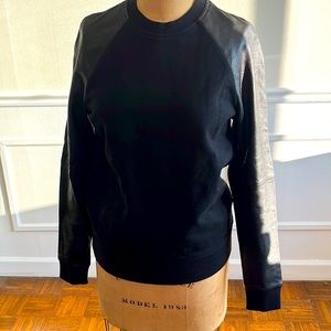 Michael Kors leather sleeved sweatshirt